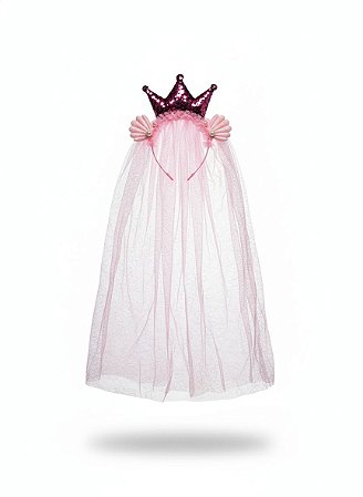 Diadema Coroa Sereia - Rosa Claro