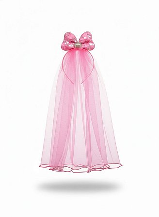 Diadema de Laço Pérola - Rosa Pink