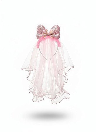 Diadema Laço Duplo - Rosa Bebê