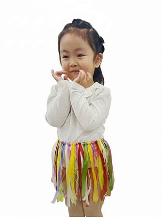 Saia de Tiras Coloridas e Onduladas | Infantil