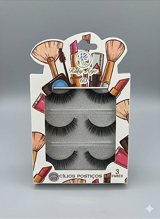 Cartela de Cílios Ruby Anjo | 6D - 013 Branco e Pinceis