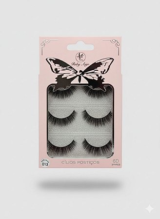 Cartela de Cílios Ruby Anjo | 6D - 013 Rosa Bebê e Borboleta Prata