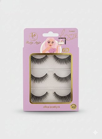 Cartela de Cílios Ruby Anjo | 6D - X03 - Lilás com boneca