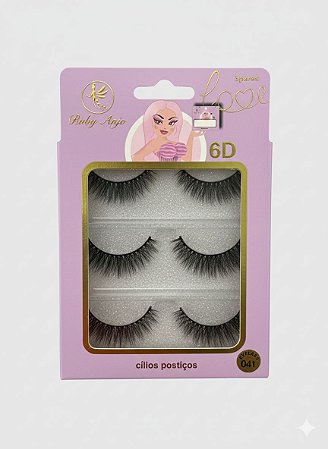 Cartela de Cílios Ruby Anjo | 6D -013 - lilás com boneca