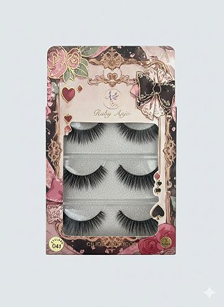 Cartela de Cílios Ruby Anjo | 6D - 041 Preto com Rosas e Laços