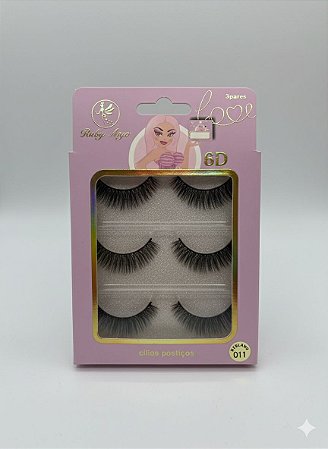 Cartela de Cílios Ruby Anjo | 6D - 011 lilás com boneca