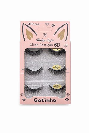 Cartela de Cílios Ruby Anjo - 6D Gatinho