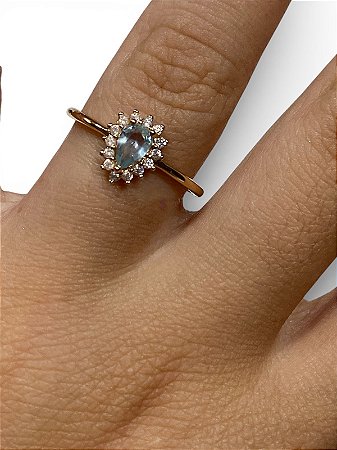 Anel - Formatura 01 | Prata com Verde Água