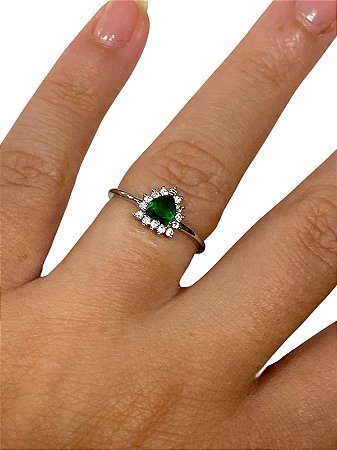 Anel - Formatura 04 | Prata Com Verde