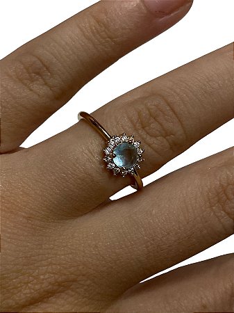 Anel - Formatura 02 | Dourado com Verde Água