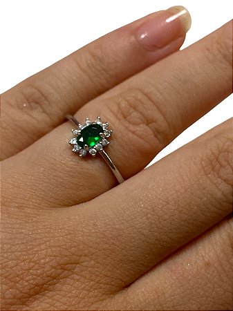 Anel - Formatura 03 | Prata Com Verde