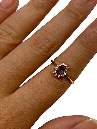 Anel - Formatura 03 | Dourado Com Roxo