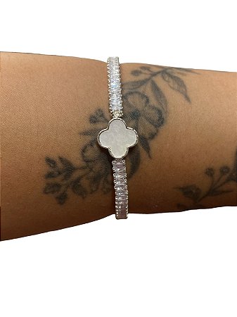 Bracelete BR01 - Prata Com Branco
