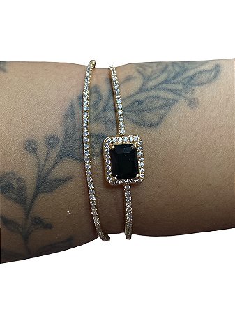 Bracelete De Punho - BR03 | Dourado Com Preto