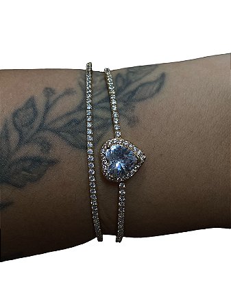 Bracelete De Punho - BR012 | Dourado com Branco