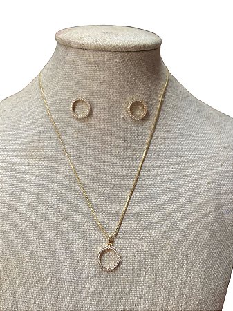 Kit Colar e Brinco - BR56 | Dourado