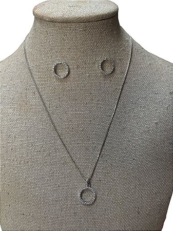 Kit Colar e Brinco - BR56 | Prata