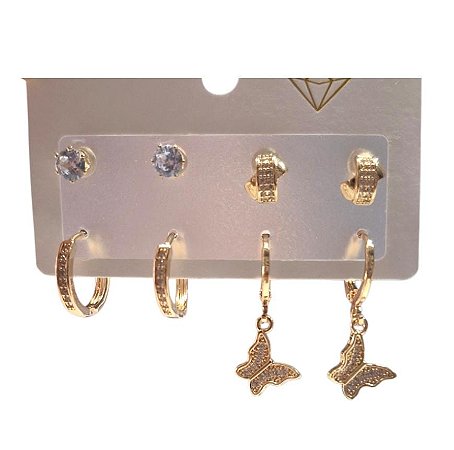 Kit de Brinco - BR08 Dourado