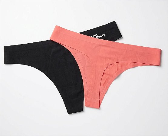 Kit de 2 Calcinhas sem Costura - Semi Fio - Tamanho P (CORES ALEATÓRIAS)