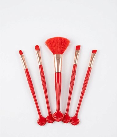 Kit com 5 Pincéis Concha - Vermelho