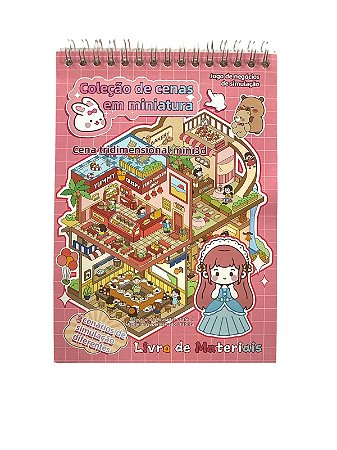 Caderno Coleção de Cenas em Miniatura - Rosa com Boneca Azul