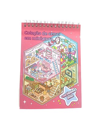 Caderno Coleção de Cenas em Miniatura - Rosa com Parque de Diversão
