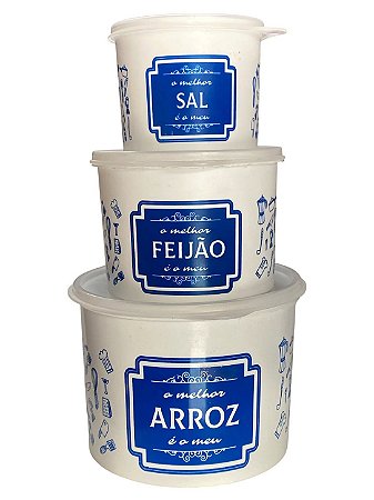 Kit 3 Potes - Azul