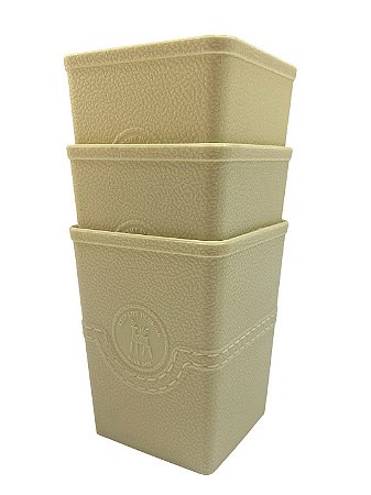 Kit Porta Objetos | 3 Unidades - Creme