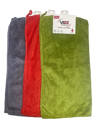 Kit de Toalhas Multiuso- Três Unidades | Cores Aleatórias