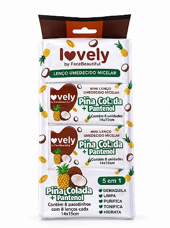 Lenço Umedecido - Mini | Lovely – Piña Colada + Pantenol