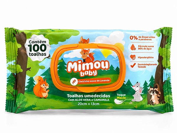 Lenço Umedecido - Mimou Baby | Raposinha – 100 Toalhas