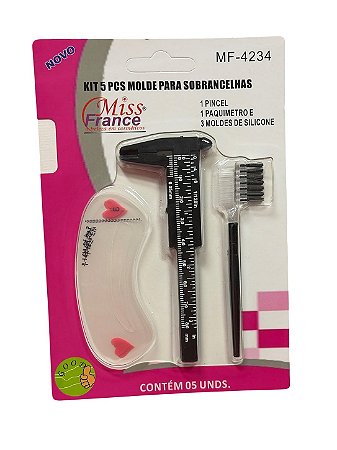 Kit 5 Pcs Molde Para Sobrancelhas MF-4234 | MIss France