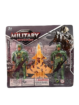 Kit Militar com 2 Soldados e Avião