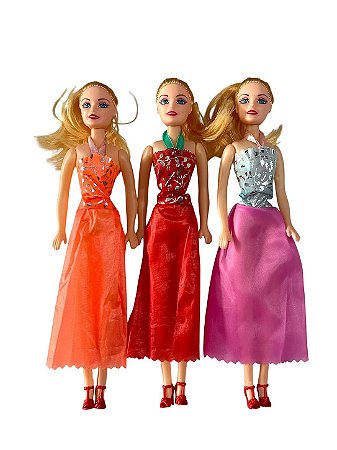 ‎Kit com 3 Bonecas Fashion