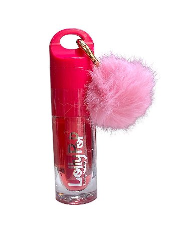 Lip Gloss Com Pompom | LollyPop - 03 Rosa Choque