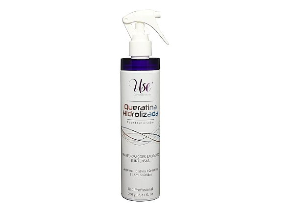 QUERATINA HIDROLIZADA 250ml / RECONSTRUTOR CAPILAR COM NANO PARTÍCULAS DE AMINOÁCIDOS.