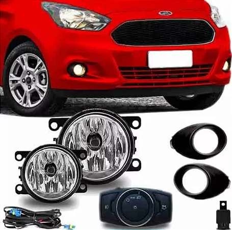 Kit Farol Milha Neblina Ford Ka Botão Original 2015 2016 2017