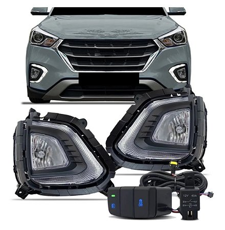 Kit Farol Milha Hyundai Creta Drl Daylight Luz Diurna 2020 2021 2022 Pcd Attitude Smart