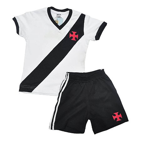 Kit Infantil Camisa Retrô Vasco da Gama 1948 - Branco