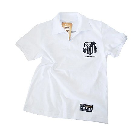 Camisa Retrô Juvenil Santos Bimundial Branca 62/63