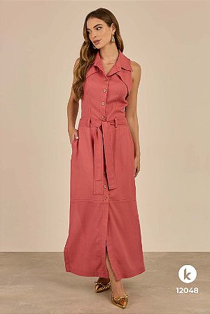 Vestido longo goiaba M