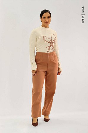 Conjunto Calça Alfaiataria e Blusa Gola Alta M