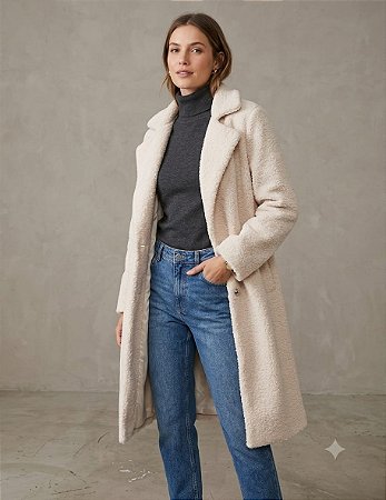 Casaco Ted Forro Cetim Off-White G