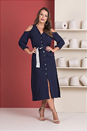 Vestido Midi Marinho G