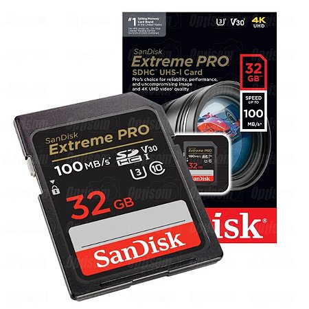 Cartão Memória Sandisk 32gb Extreme Pro 100Mbs