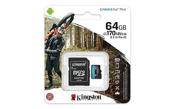Cartão de Memória Kingston Micro SD 64Gb 170MBs