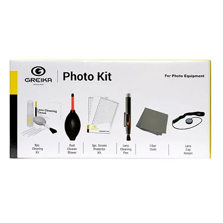 Kit de Limpeza Greika WOA 2048 - 8 em 1 para Limpeza de Cameras e Lentes