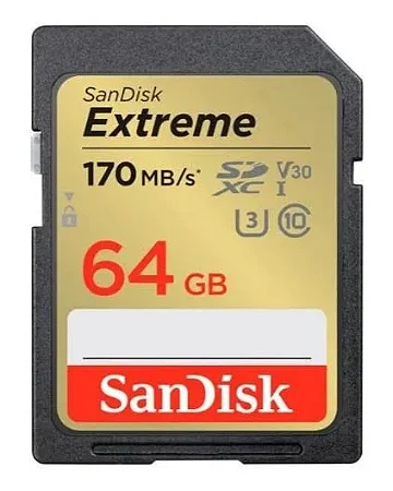 Cartão de Memória Sandisk SD 64GB Extreme 170mbs