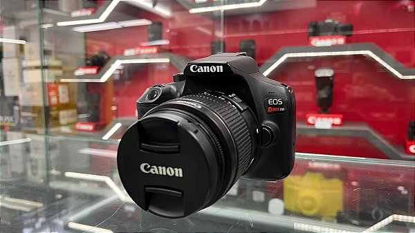 Câmera Canon T6 c/ lente 18-55mm III - Seminova aprox. 33 mil cliques