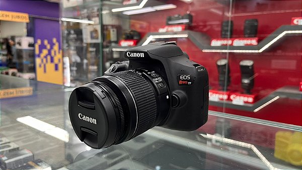 Câmera Canon T7+ c/ lente 18-55mm - Usada aprox. 1.000 cliques